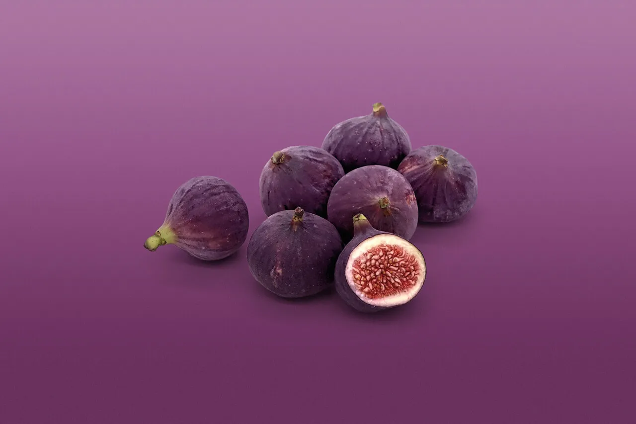 Feigen auf violettem Hintergrund